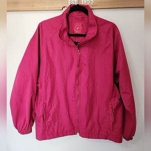 Forrester's Golf Women's Medium Magenta Pink Full-Zip Windbreaker Jacket Lined